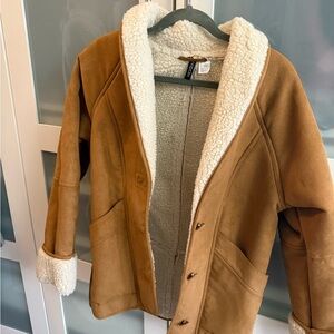 H&M Camel Teddy Jacket with Cream Lining